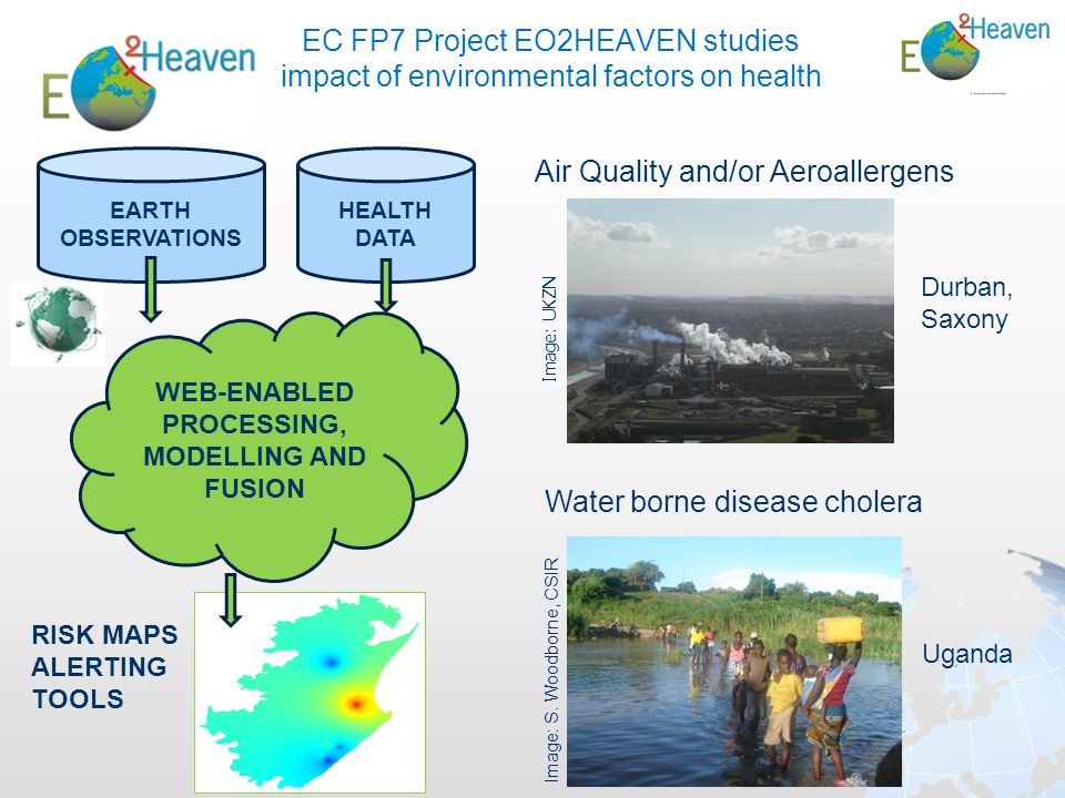 EC FP7 Project EO2HEAVEN studies impact of environmental factors on health Water borne disease cholera Image: S.