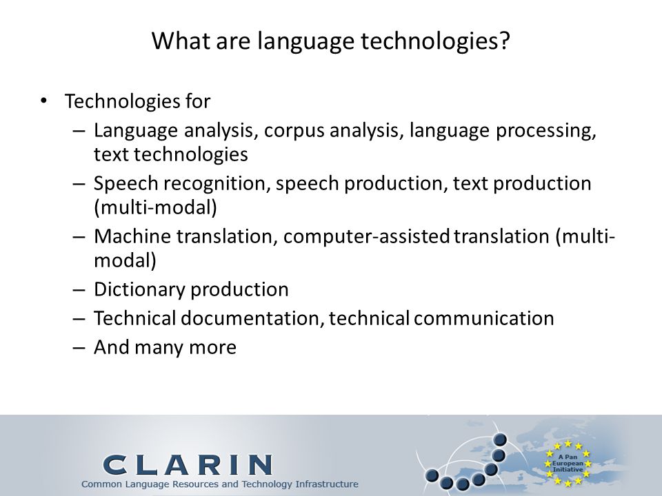 What are language technologies.