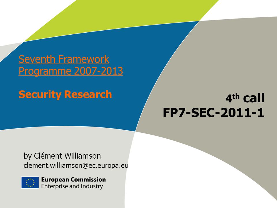 Work programme 2009 – Info Day European Commission – DG Enterprise & Industry E-M.