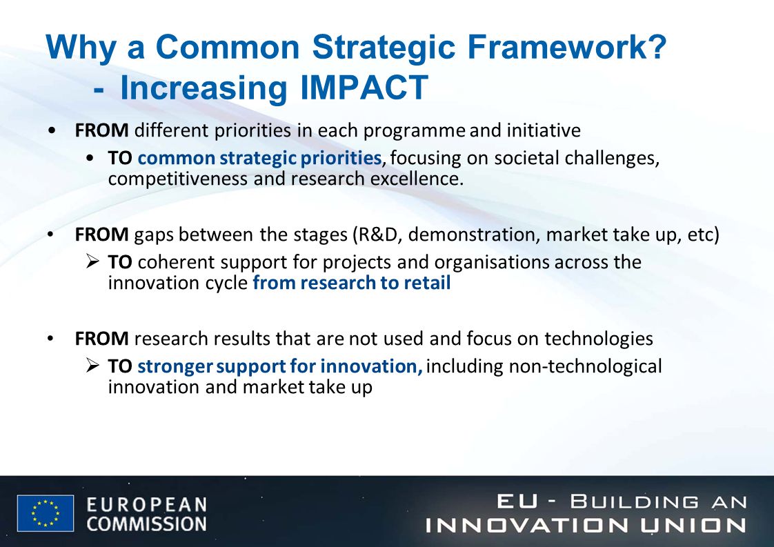 Why a Common Strategic Framework.