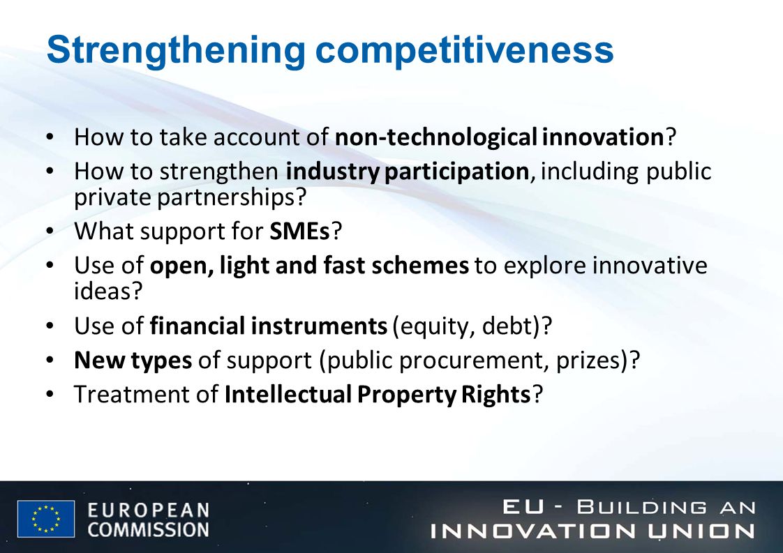 Strengthening competitiveness How to take account of non-technological innovation.