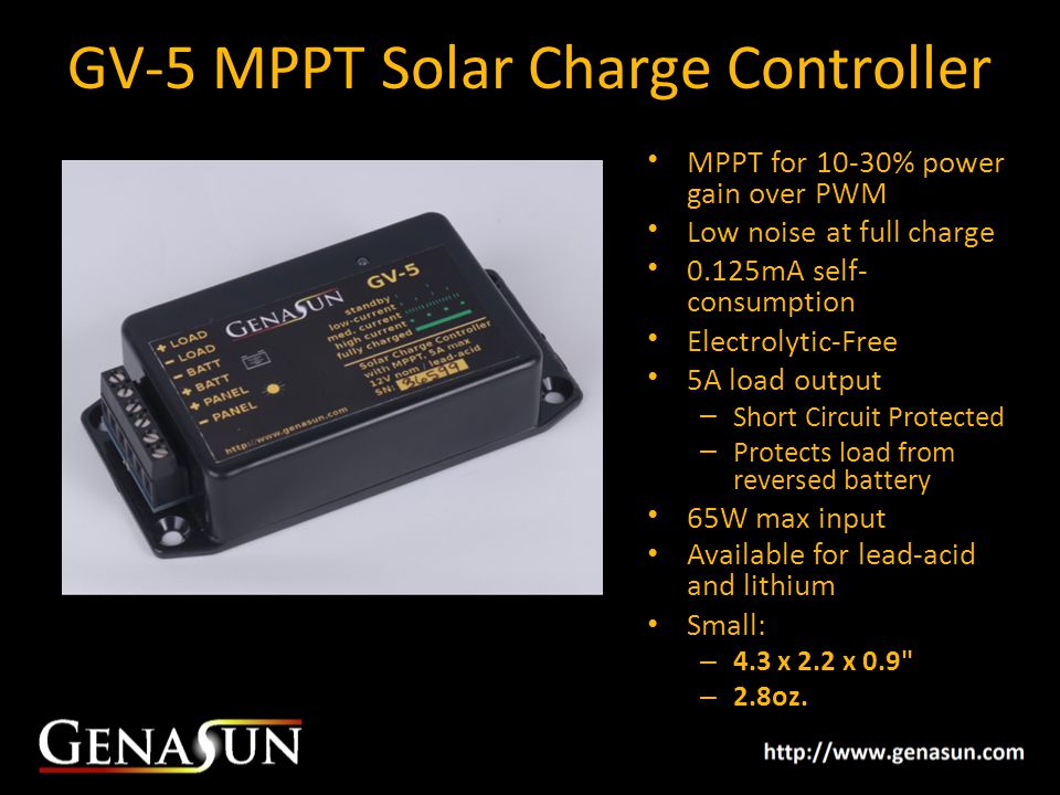 Genasun LLC MPPT Solar Charge Controllers and Lithium Batteries Alex MeVay.  - ppt download