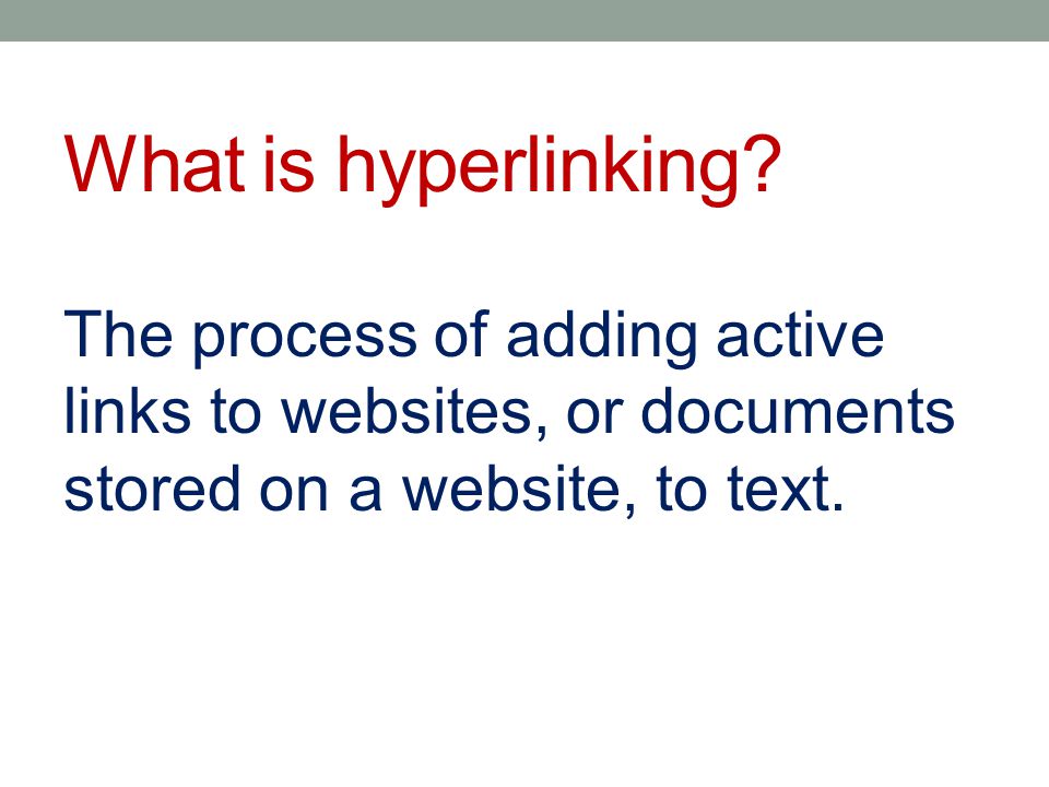 What is hyper linking?