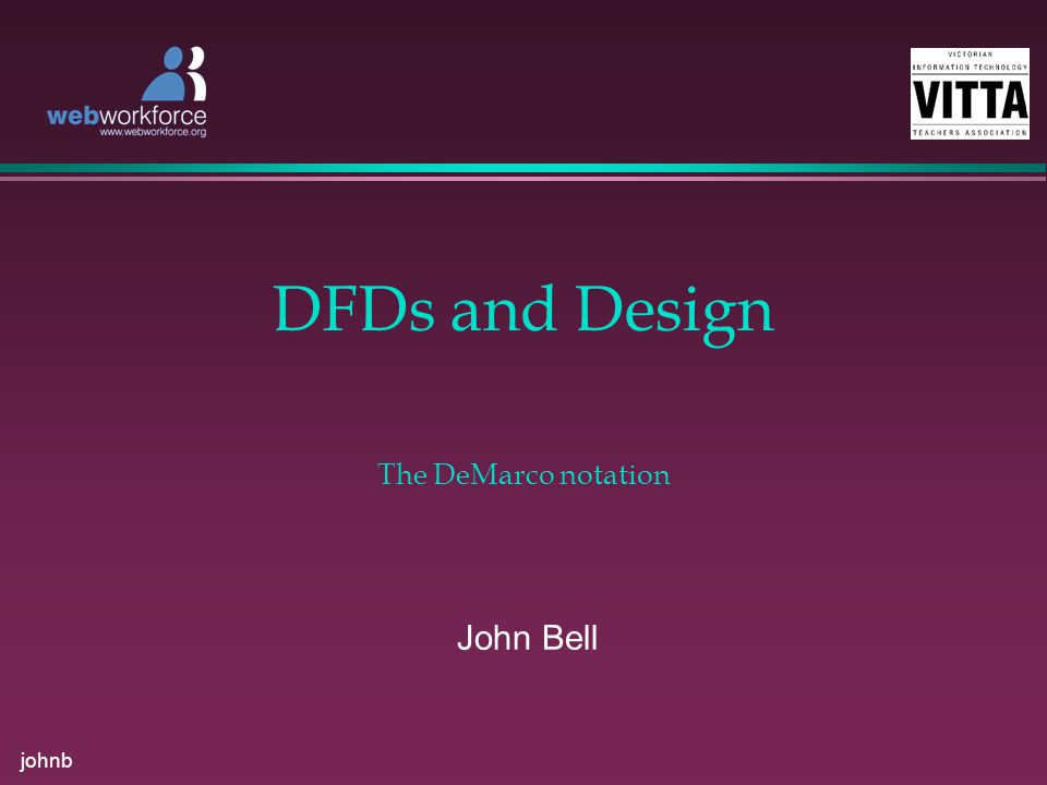 johnb DFDs and Design John Bell The DeMarco notation