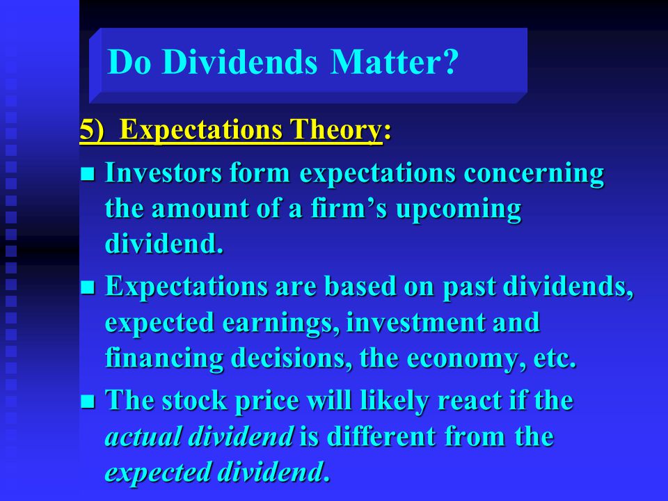 Do Dividends Matter.