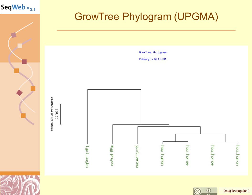 GrowTree Phylogram (UPGMA)