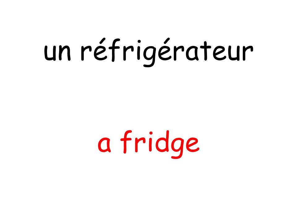a fridge un réfrigérateur
