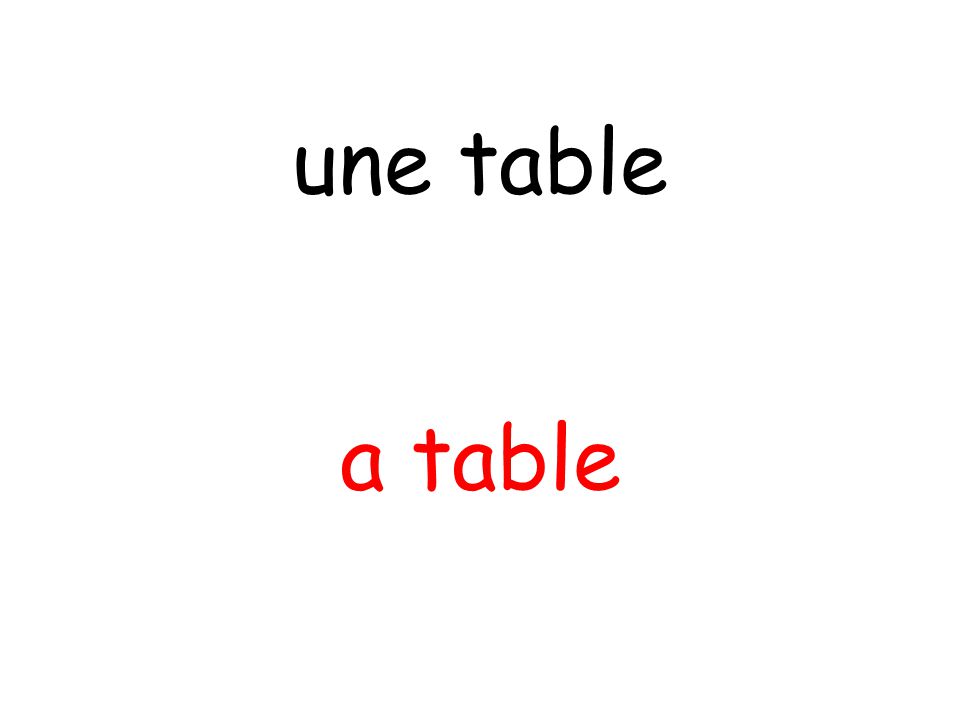 a table une table