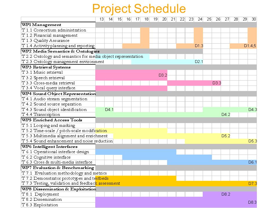 12 Month Review Meeting Project # Project Schedule