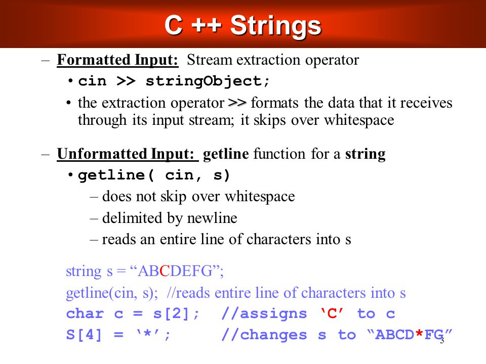 LECTURE 17 C++ Strings 18. 2Strings Creating String Objects 18 C-string C++  - string \0 Array of chars that is null terminated ('\0'). Object. - ppt  download