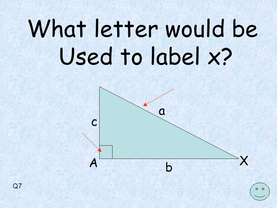 Q7 A a X b c What letter would be Used to label x