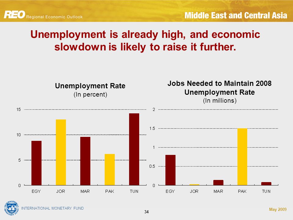 INTERNATIONAL MONETARY FUND May Unemployment is already high, and economic slowdown is likely to raise it further.