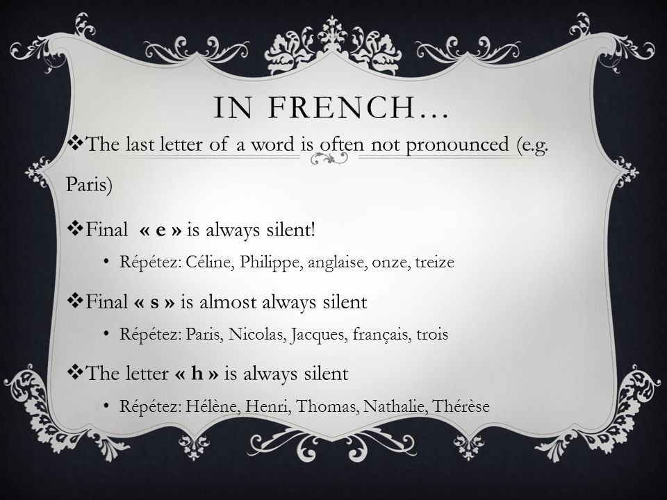 LES LETTRES How to pronounce these funny looking French words correctly. -  ppt download