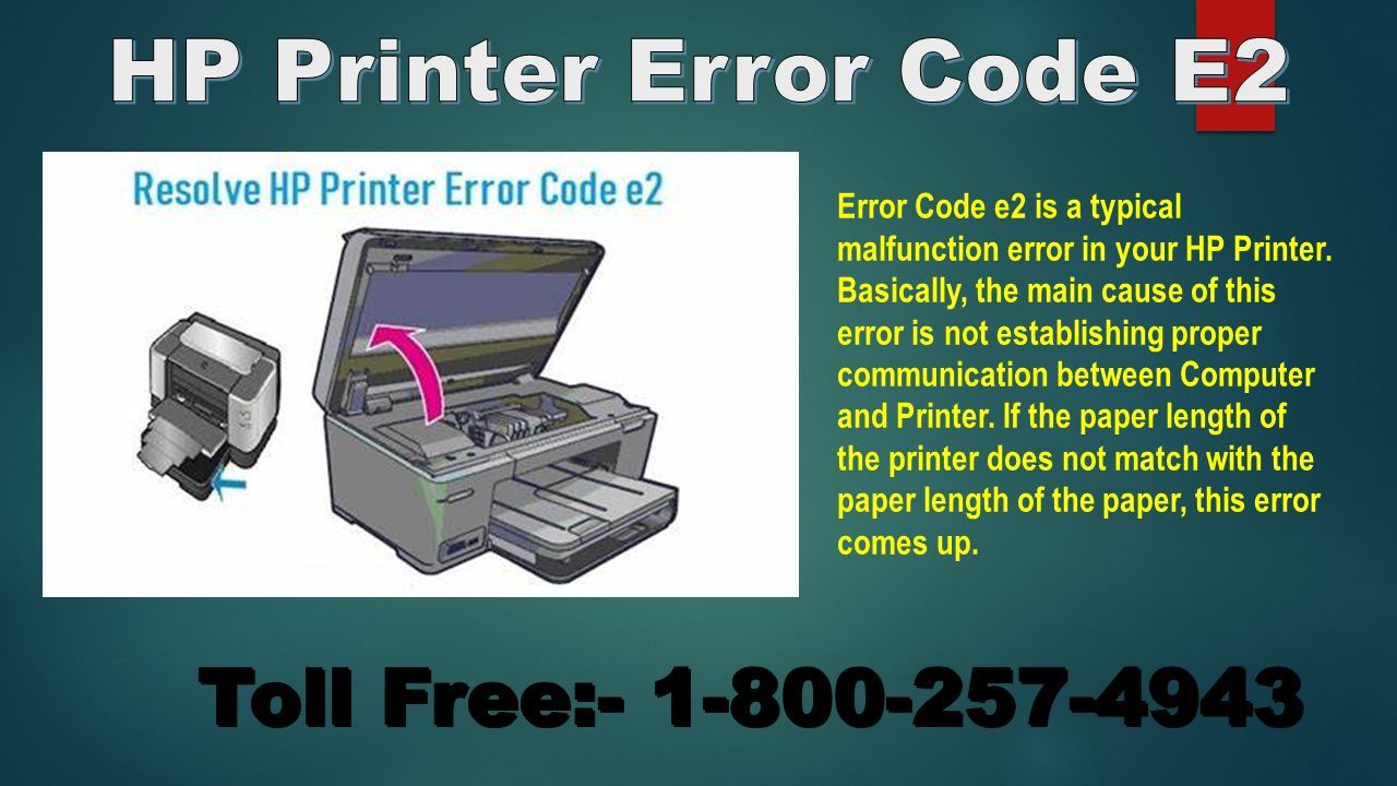 Fix HP Printer Error Code e2 - ppt download