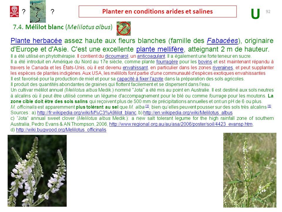 Planter en conditions arides et salines Désertiques et/ou