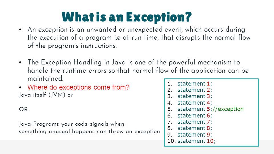 3) (3.) ﻿Exceptions are thrown during the execution