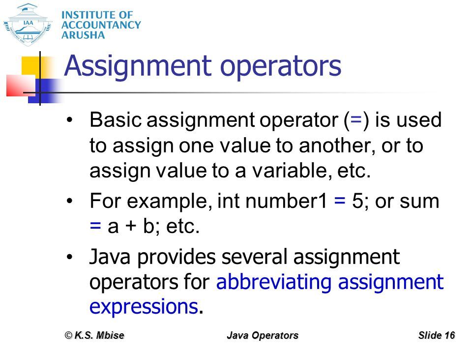 Java Operators. Introduction An operator is a special symbol that ...