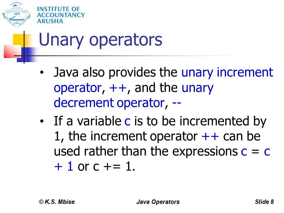Java Operators. Introduction An operator is a special symbol that ...