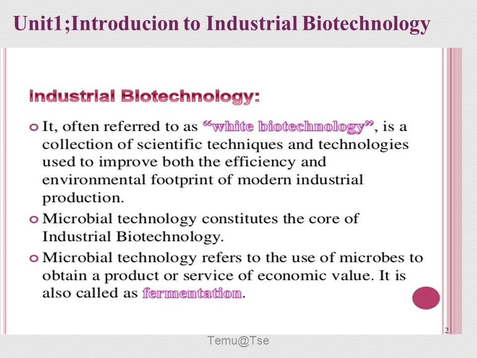 Welcome To Industrial Biotechnology 1 - Ppt Download