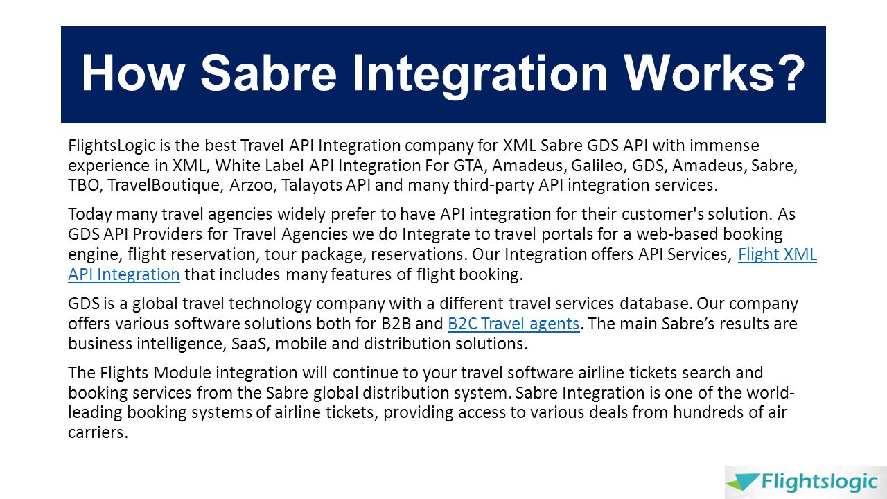 How Sabre Integration Works.