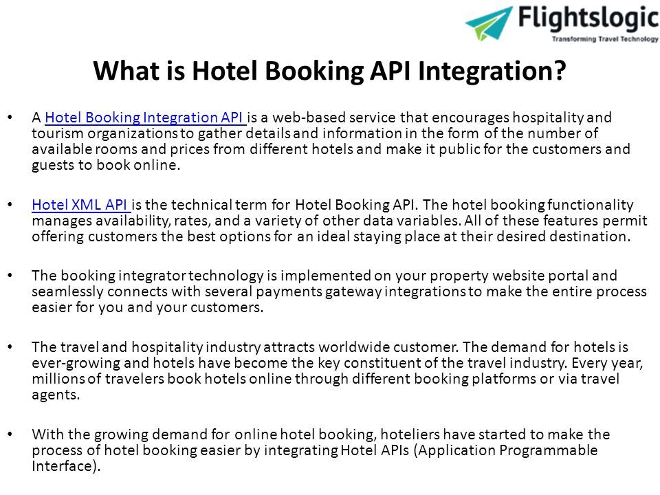 Hotel Booking API Integration - ppt download