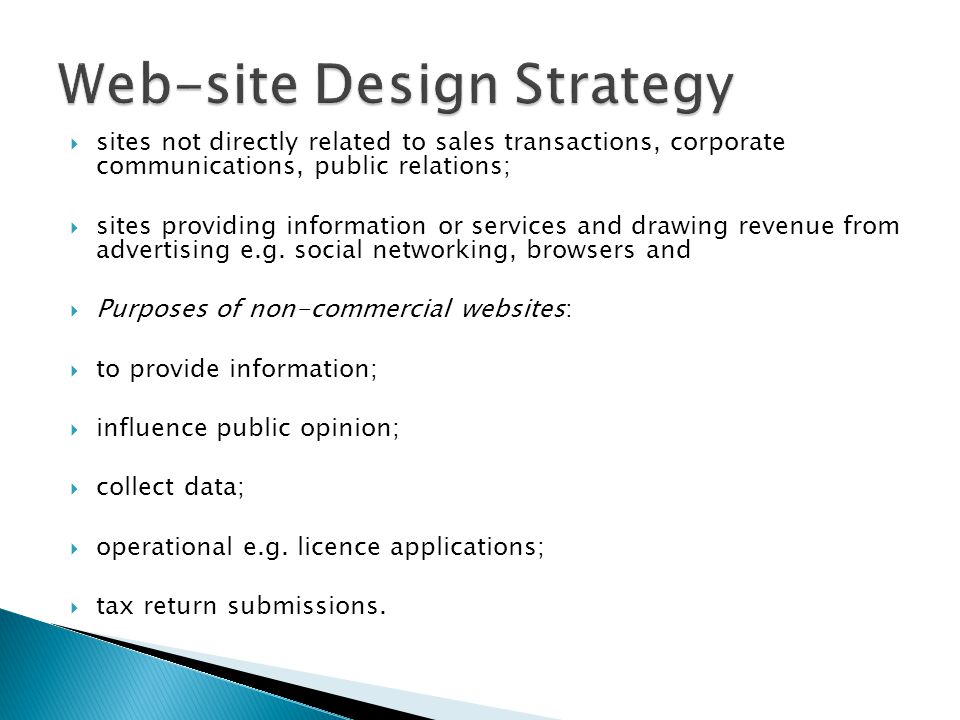  sites not directly related to sales transactions, corporate communications, public relations;  sites providing information or services and drawing revenue from advertising e.g.