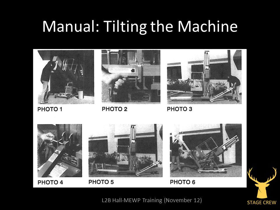L2B Hall-MEWP Training (November 12) Manual: Tilting the Machine