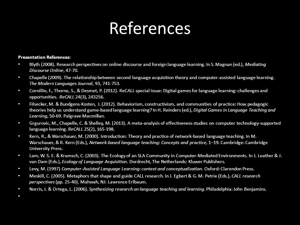 References Presentation References: Blyth (2008).