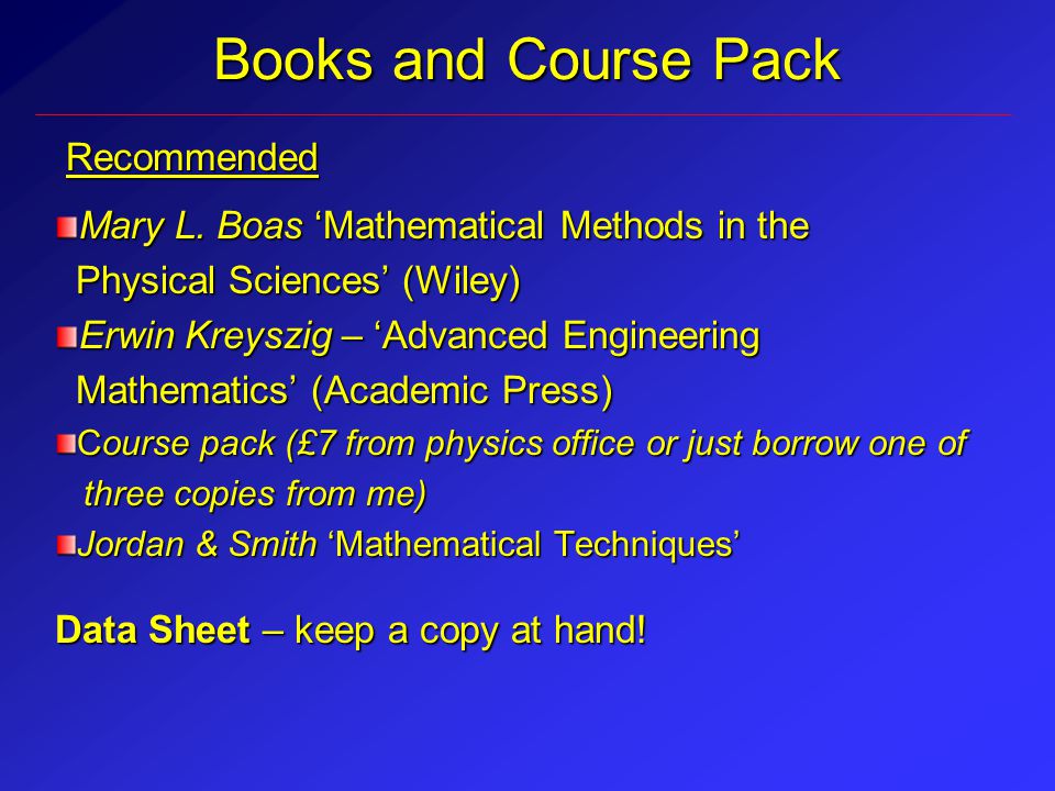 To PHY226 Mathematical Methods for Physics and Astronomy to PHY226  Mathematical Methods for Physics and Astronomy Phil Lightfoot, E47, (24533)  - ppt download