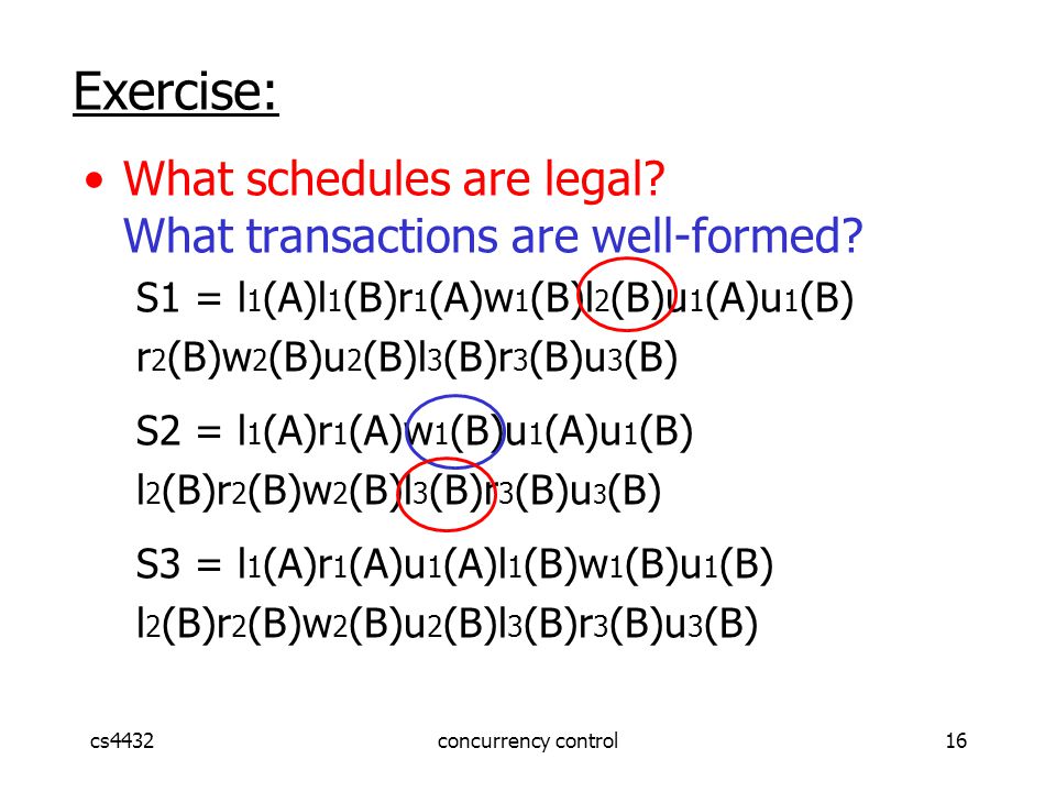 cs4432concurrency control16 What schedules are legal.