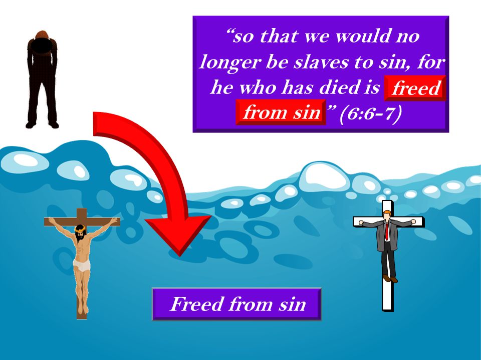 so that we would no longer be slaves to sin, for he who has died is freed from sin. (6:6-7) Freed from sin freed from sin