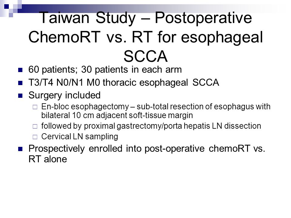 Taiwan Study – Postoperative ChemoRT vs.