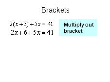 Brackets Multiply out bracket