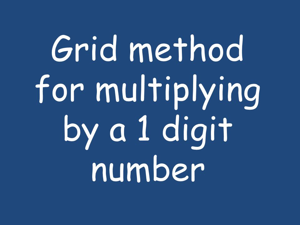 Grid method for multiplying by a 1 digit number