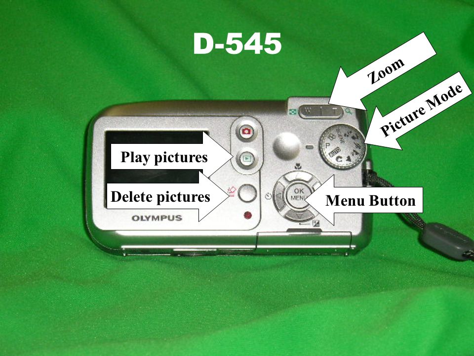 Olympus Features Play pictures Macro Close up Flash settings Timer Picture ModeMenu