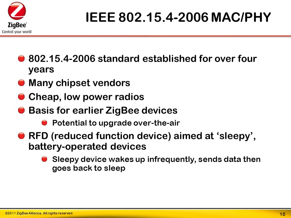 ©2011 ZigBee Alliance. All rights reserved.