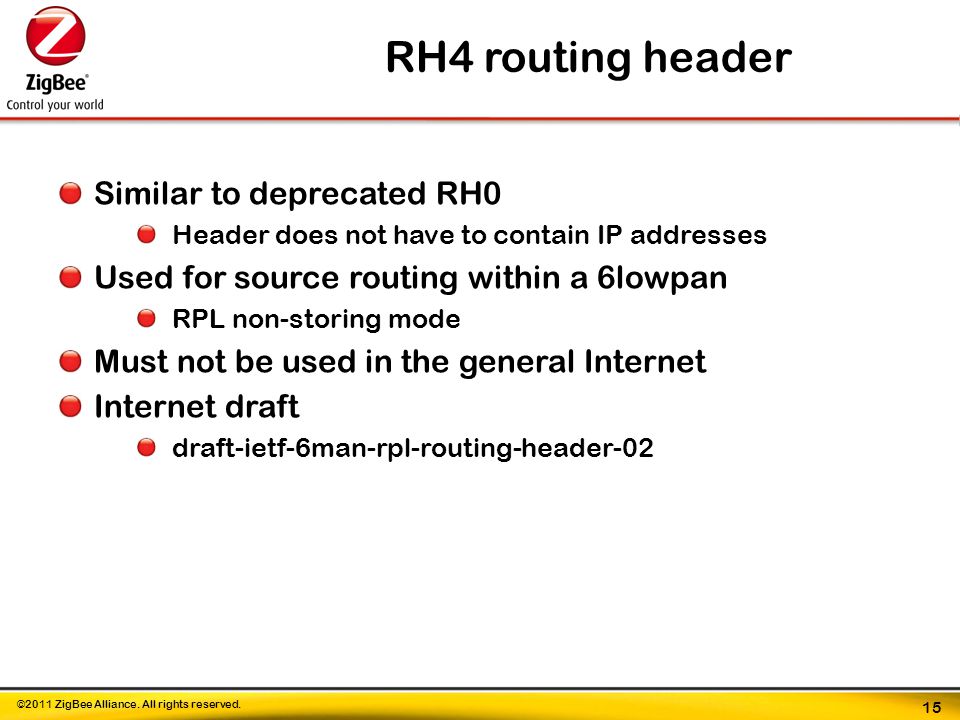 ©2011 ZigBee Alliance. All rights reserved.