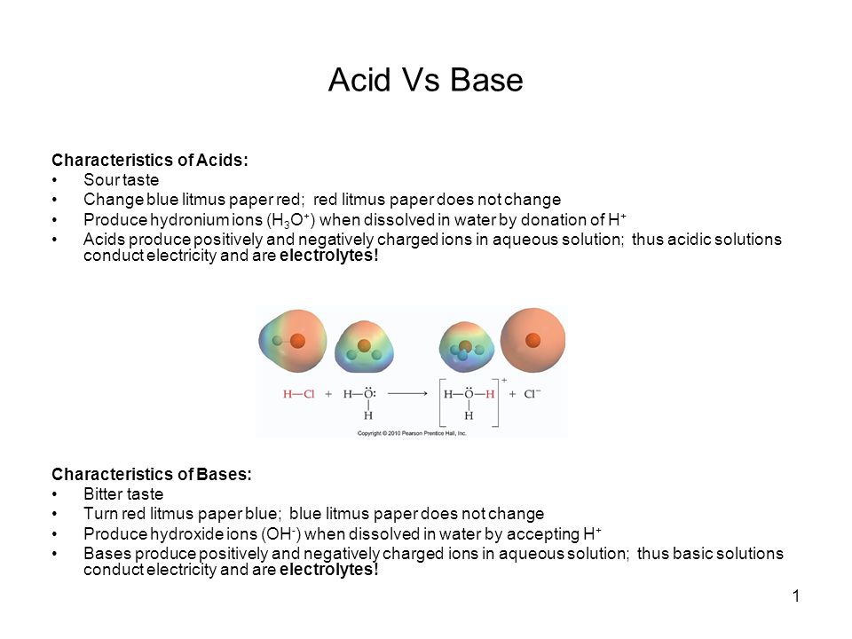 1 acid vs base characteristics of acids sour taste change blue