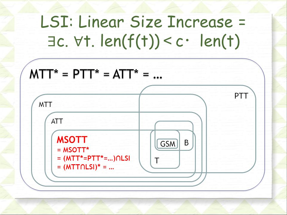 LSI: Linear Size Increase = ∃ c. ∀ t.