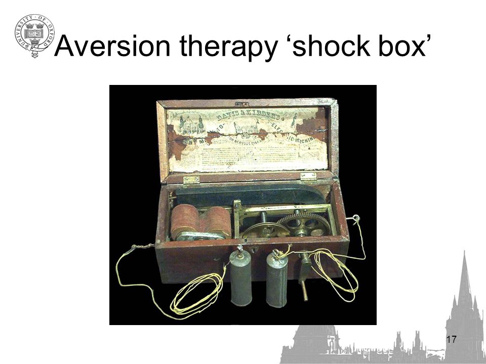 Aversion therapy ‘shock box’ 17