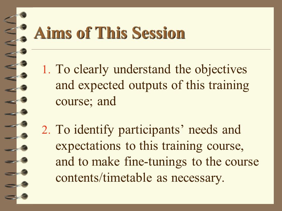 Aims of This Session 1.