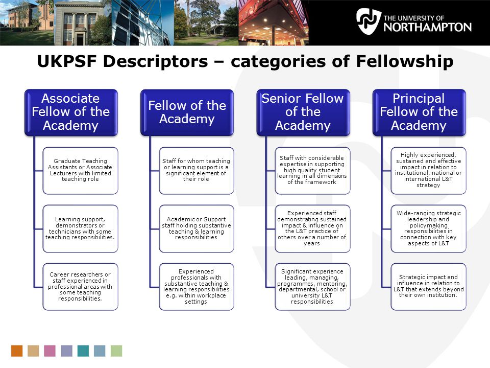 UKPSF Descriptors – categories of Fellowship