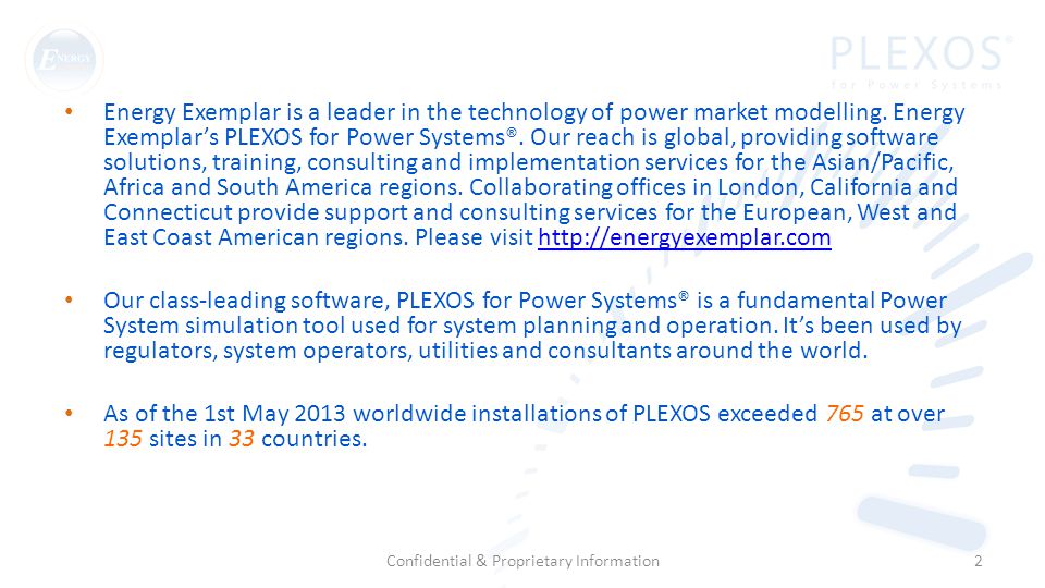 Energy Exemplar is a leader in the technology of power market modelling.