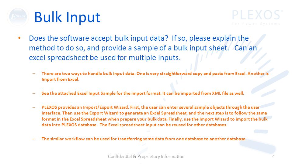 Does the software accept bulk input data.