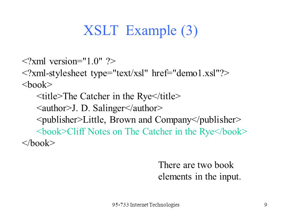 Internet Technologies9 The Catcher in the Rye J.