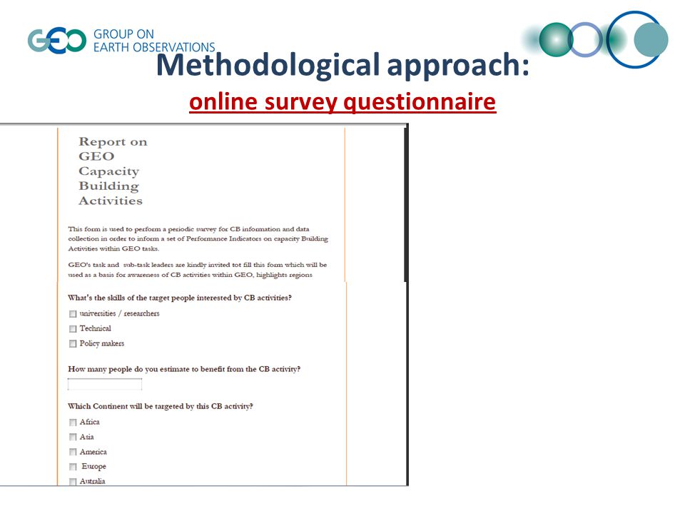 Methodological approach: online survey questionnaire