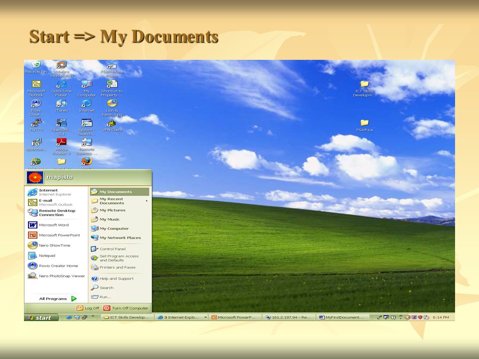Start => My Documents