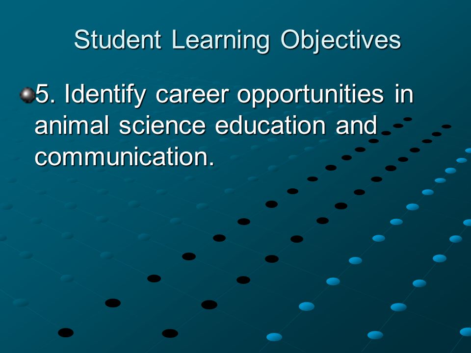 Student Learning Objectives 5.