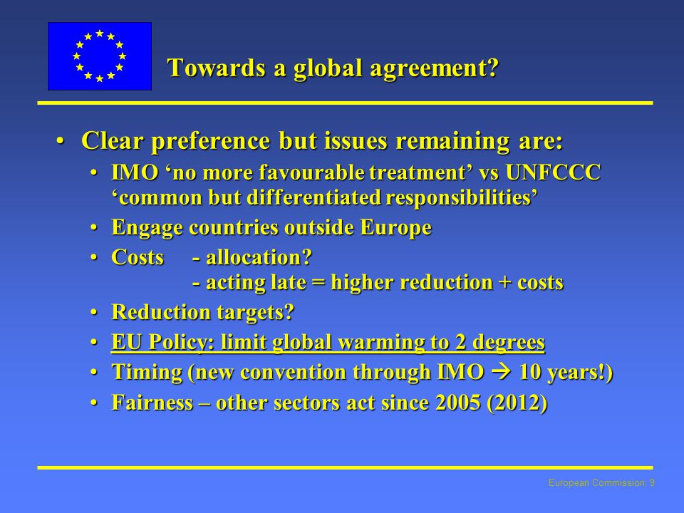 European Commission: 9 Towards a global agreement.