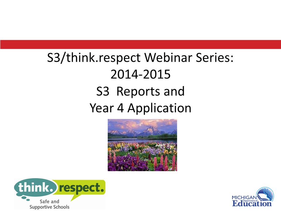 S3/think.respect Webinar Series: S3 Reports and Year 4 Application